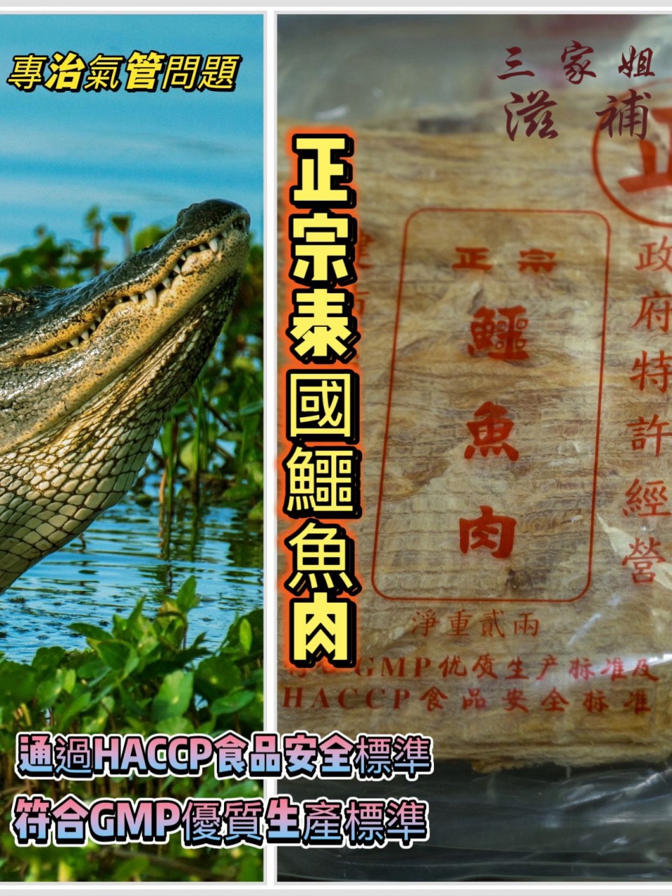 泰國正宗鱷魚肉乾